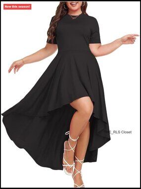 Plus Size Maxi Dress Short Sleeve High Low Flowy Summer Long Dress 1X-6X